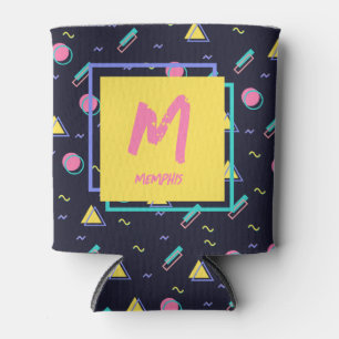 Customizable 90s Retro Carpet Geometric Pattern Can Cooler