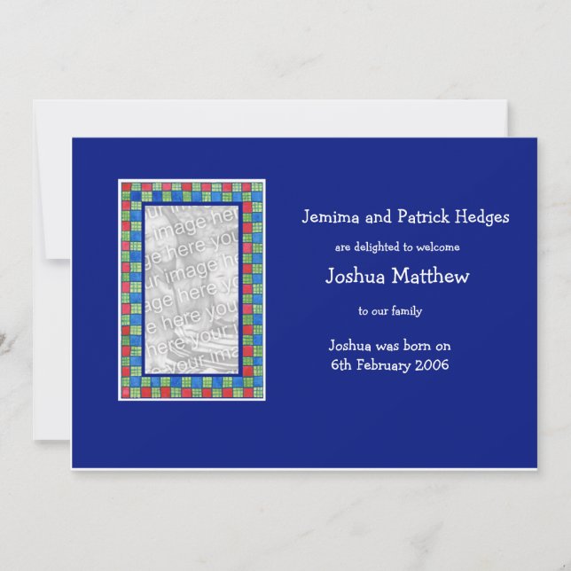 Customizable Adoption Announcement Photo Card (Front)