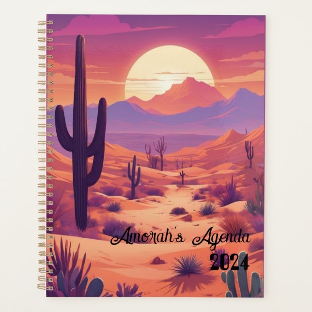 Customizable agenda, planner, name, year, desert planner (Front)