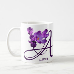 Customizable Allison name hot purple flowers boho  Coffee Mug