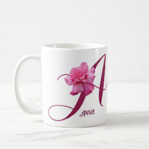 Customizable Annie name pretty pink rose floral  Coffee Mug