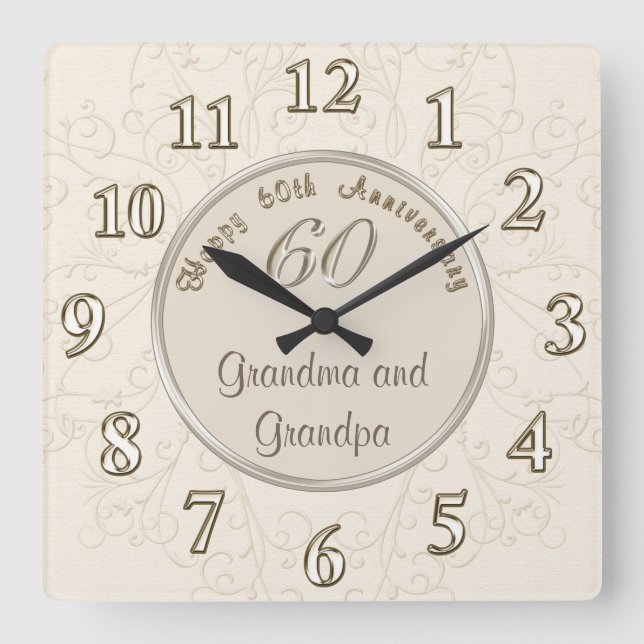 Customizable Anniversary Clock for Grandparents (Front)