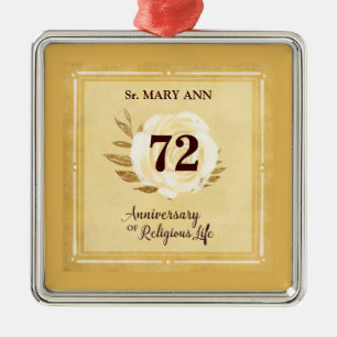 Customizable Anniversary of Religious Life Nun Metal Tree Decoration
