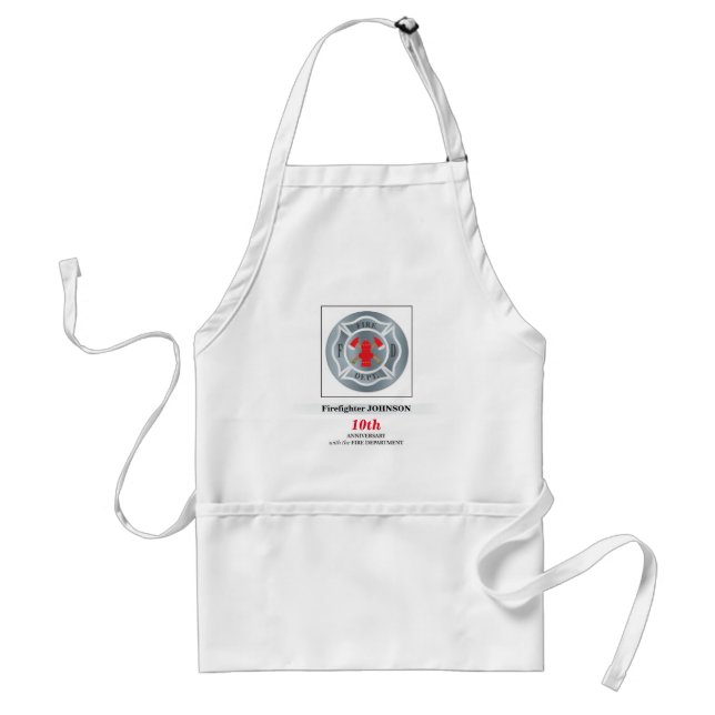 Customizable, Anniversary with Fire Department Standard Apron (Front)