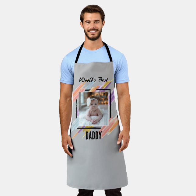 Customizable apron for men - color, photo and text (Worn)