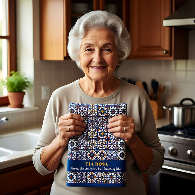 Customizable Azulejo Sass Tea Towel (Customizable Azulejo Sass Kitchen Towel)