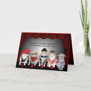 Customizable Bachelorette Kitty Valentine Holiday Card