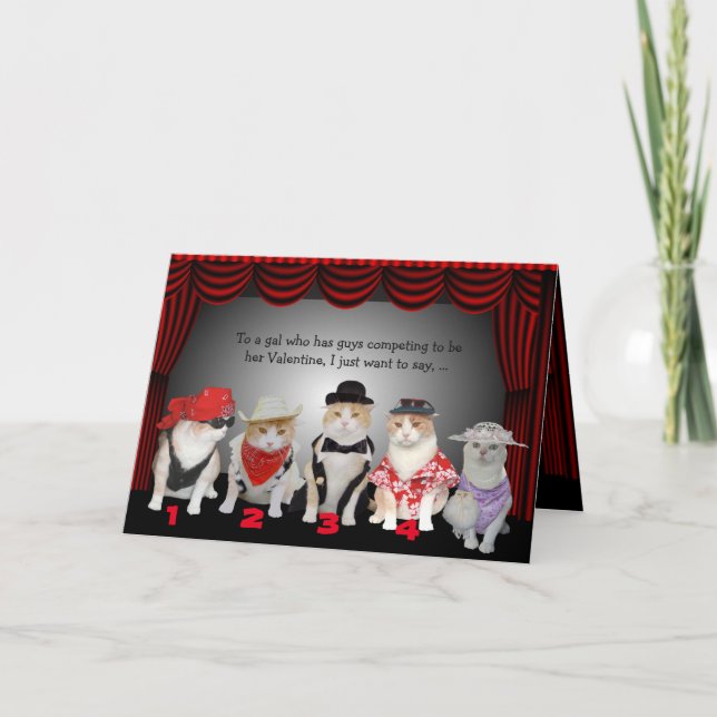 Customizable Bachelorette Kitty Valentine Holiday Card (Front)