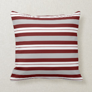 Customizable Background Color - Horizontal Stripes Cushion