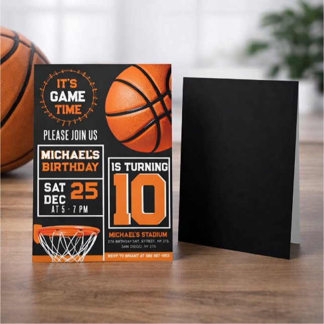 Customizable basketball birthday invitations (Creator Uploaded)