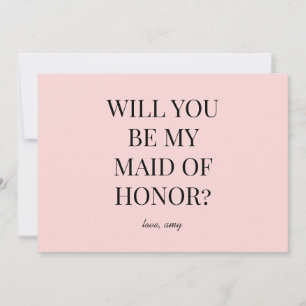 Customizable Be My Maid of Honor Proposal Card