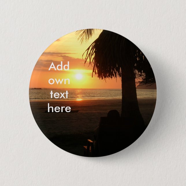 customizable beach sunset badge (Front)