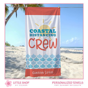 Customizable Beach Theme Sun Waves Beach Towel
