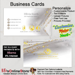 Customizable Beautician Elegant Business Card 3
