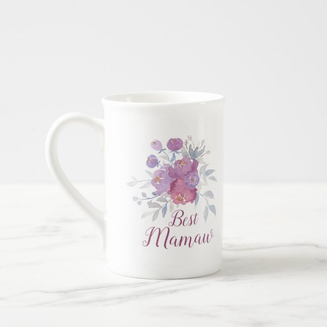 CUSTOMIZABLE Best Grandma, Mamaw, Grams, etc... Bone China Mug (Left)