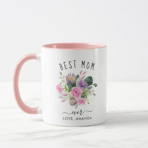 CUSTOMIZABLE Best Mum Ever-Trendy Burgundy Boho Co Mug