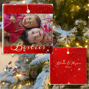 Customizable 'Besties' Photo Ornament