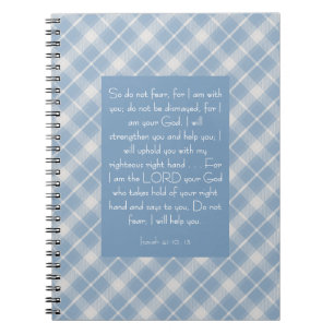 Customizable Bible Verse Isaiah 41:10, 13  Notebook