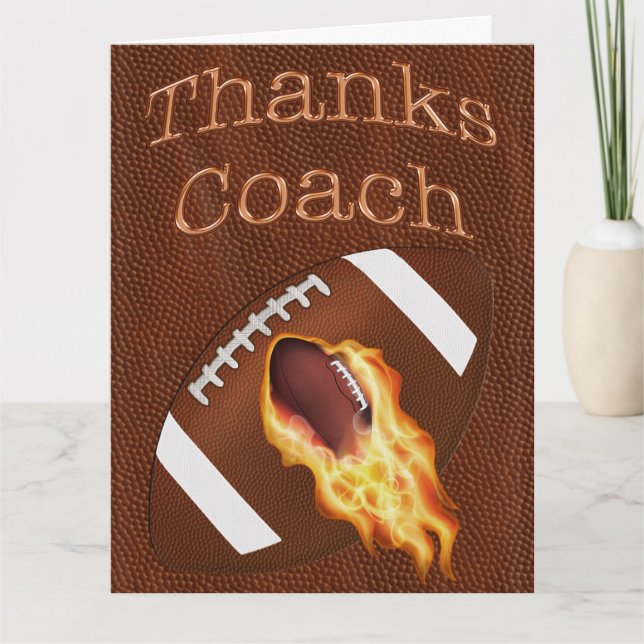 Customizable BIG Thanks Football Coach Cards (Front)