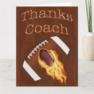 Customizable BIG Thanks Football Coach Cards