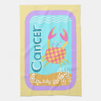 Customizable Birthday Cancer Zodiac Tea Towel