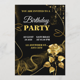 Customizable Birthday Invite elegant birthday card