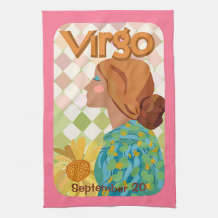 Customizable Birthday Virgo Zodiac Tea Towel