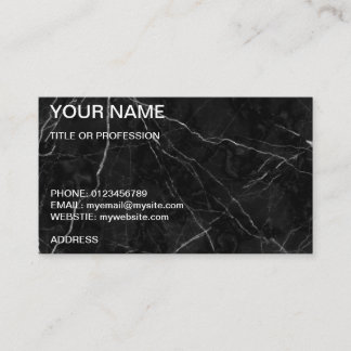 Customizable black marble business card