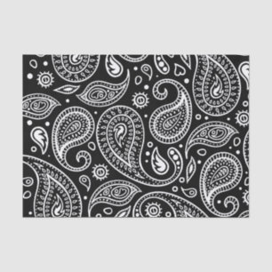 Customizable Black & White Classic Paisley Pattern Tissue Paper
