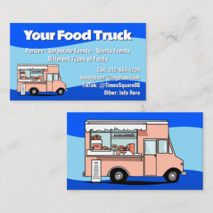 CUSTOMIZABLE Blue Food Truck Business Card