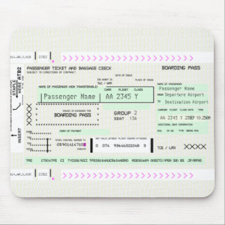 Customizable Boarding Pass Airline Ticket Mouse Mat
