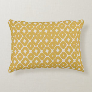 Customizable Boho Mustard Diamonds Cushion