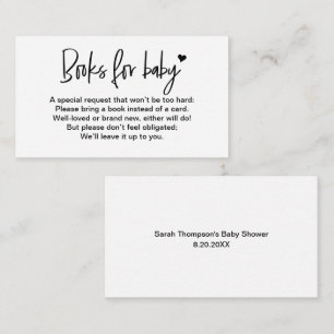 Customizable Books for baby Heart library request Enclosure Card