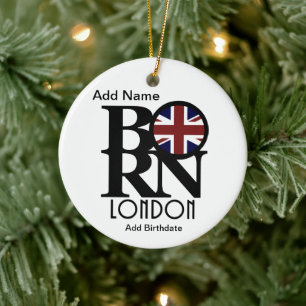 Customizable BORN London Ceramic Ornament
