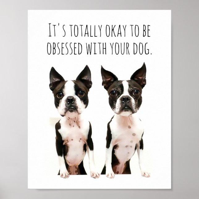 Customizable Boston Terrier Dog Pop Art Photo Post Poster (Front)
