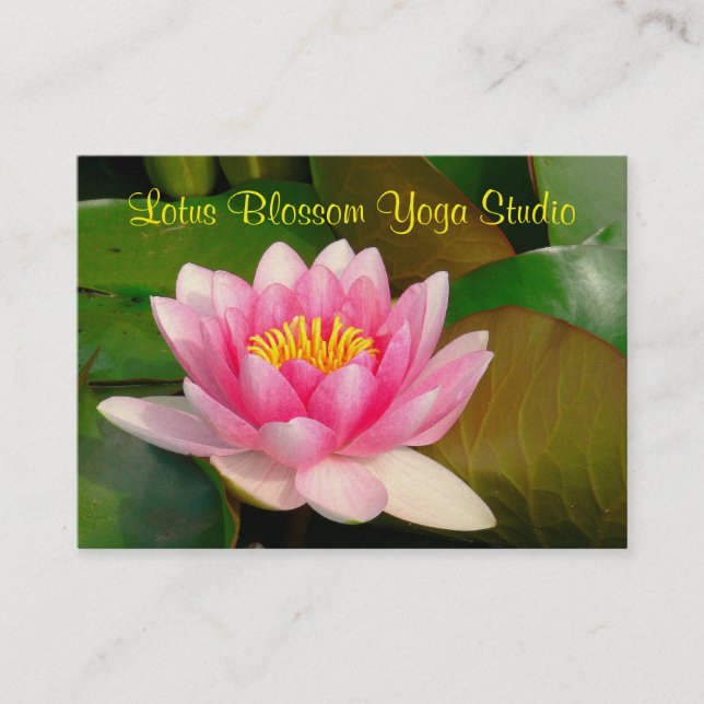 CUSTOMIZABLE BUS.CARD/LARGE PINK LOTUS BLOSSOM BUSINESS CARD (Front)