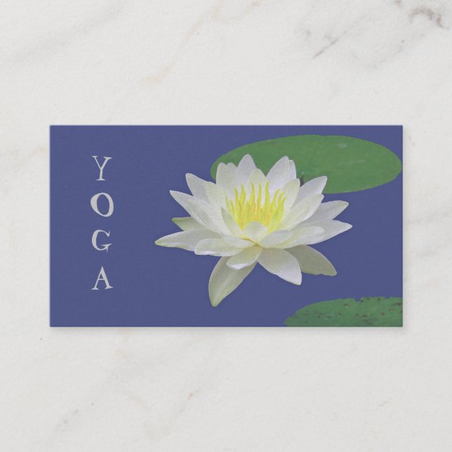 CUSTOMIZABLE BUSINESS CARD, "WHITE LOTUS BLOSSOM" CARD (Front)