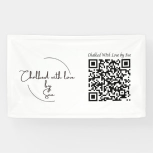 Customizable Business Name Logo & QR Code Banner