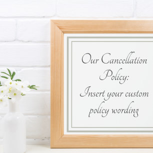 Customizable Cancellation notice/policy Plaque