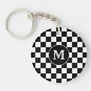 Customizable Capital Initial Checkers Keychain