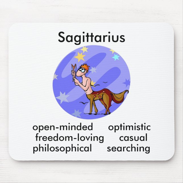 Customizable Cartoon Sagittarius Centaur Traits Mouse Mat (Front)