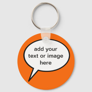 customizable cartoon speech balloon key ring