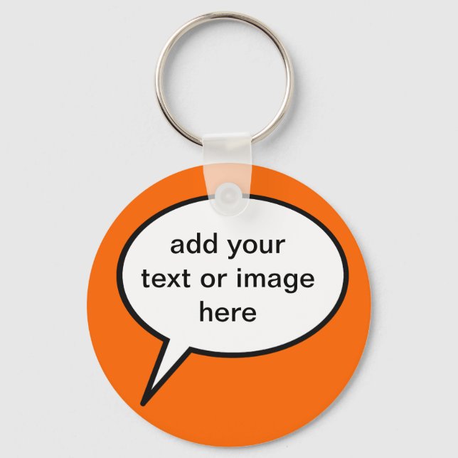 customizable cartoon speech balloon key ring (Front)