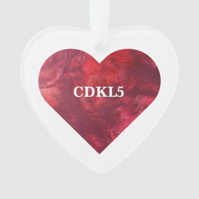 CUSTOMIZABLE CDKL5 Heart Ornament (Front)