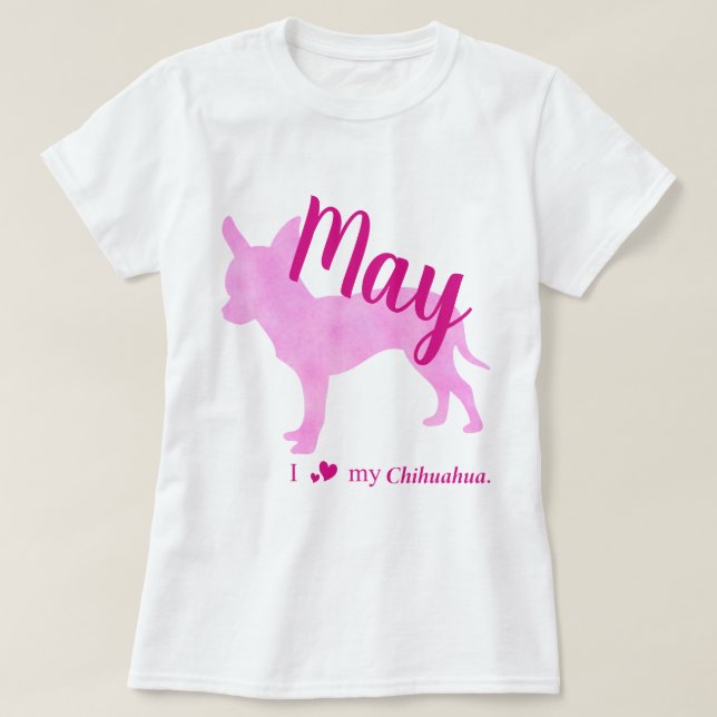 Customizable Chihuahua Pink Silhouette Tee チワワT (Design Front)