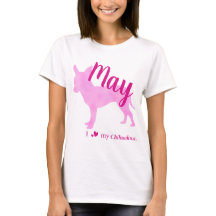 Customizable Chihuahua Pink Silhouette Tee チワワT