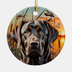 Customizable Chocolate Labrador Ornament