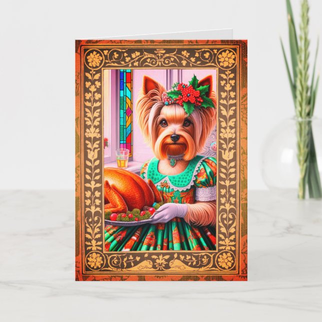 Customizable Christmas Card Silky Terrier (Front)