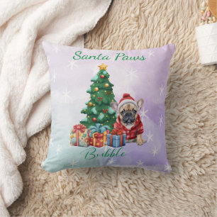 Customizable Christmas Dog French Bulldog Cushion