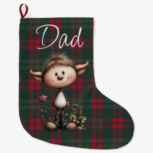 Customizable Christmas Elf  Large Christmas Stocking